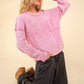VERY J Mineral Washed Exposed Seam Sweater - Farnelli