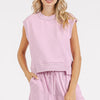Mittoshop French Terry Crew Neck Top and Shorts Set - LILAC PINK