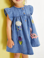 Children's Denim A-Line Dress - Farnelli