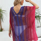 Openwork Contrast V-Neck Cover-Up - Farnelli
