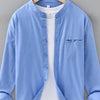 Men's Plus Size Casual Button Up Long Sleeve Shirt - Blue