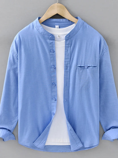 Men's Plus Size Casual Button Up Long Sleeve Shirt - Farnelli