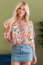 Leighton Floral Buttoned Loose Shirt - Farnelli