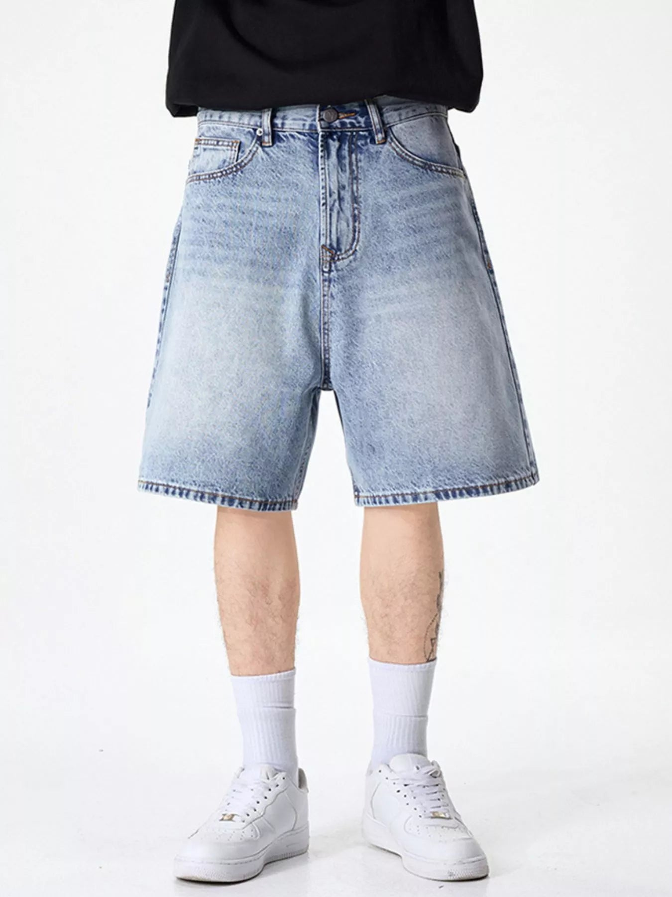 Men's Wide Leg Denim Shorts - Farnelli