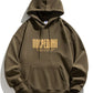 Men's Plus Size Drawstring Letter Dropped Shoulder Hoodie - Farnelli