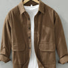 Men's Plus Size Button Up Long Sleeve Shirt - Brown