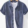 Men's Plus Size Button Up Short Sleeve Shirt - Dark Navy