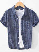 Men's Plus Size Button Up Short Sleeve Shirt - Farnelli