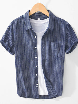 Men's Plus Size Button Up Short Sleeve Shirt - Farnelli