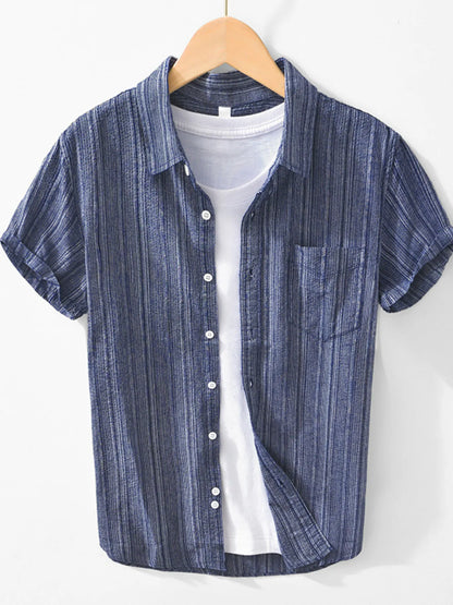 Men's Plus Size Button Up Short Sleeve Shirt - Farnelli