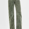 RISEN Tummy Control Mid Rise Straight Leg Corduroy Pants - FOREST