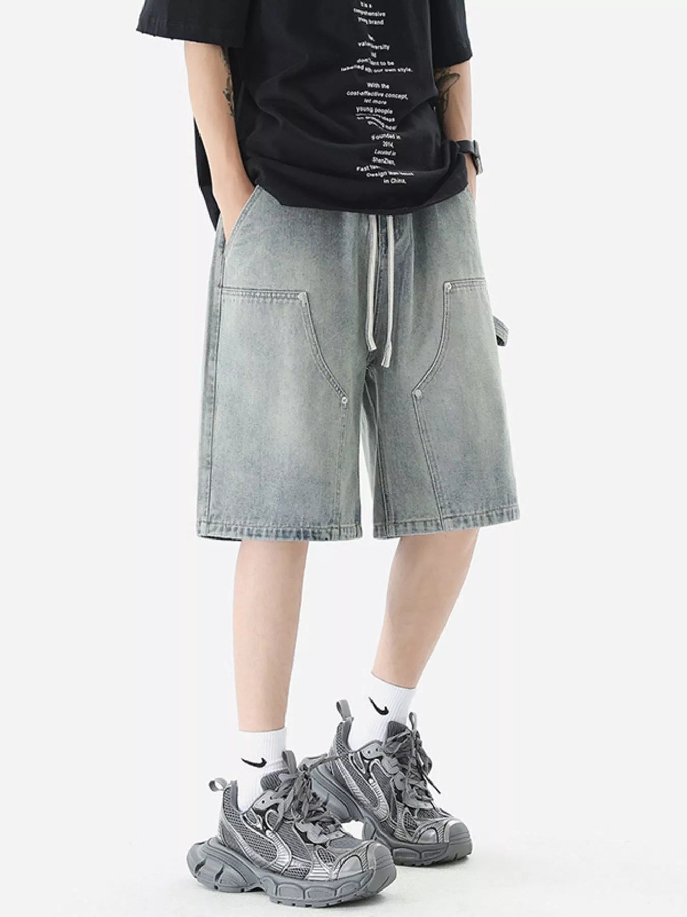 Men's Vintage Wash Denim Shorts - Farnelli