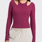 Millennia Halter Neck Long Sleeve Sporty Top - Farnelli