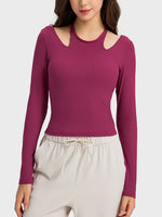 Millennia Halter Neck Long Sleeve Sporty Top - Farnelli