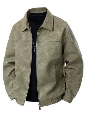 Men's Plus Size Zip Up Bomber Jacket - Farnelli