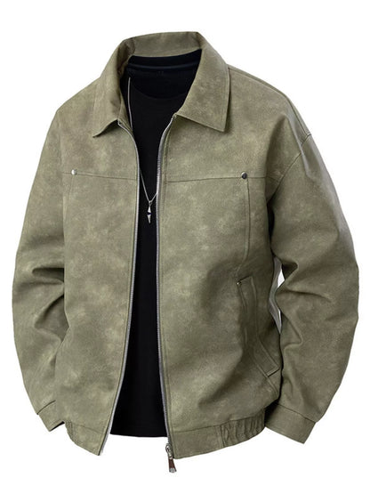 Men's Plus Size Zip Up Bomber Jacket - Farnelli