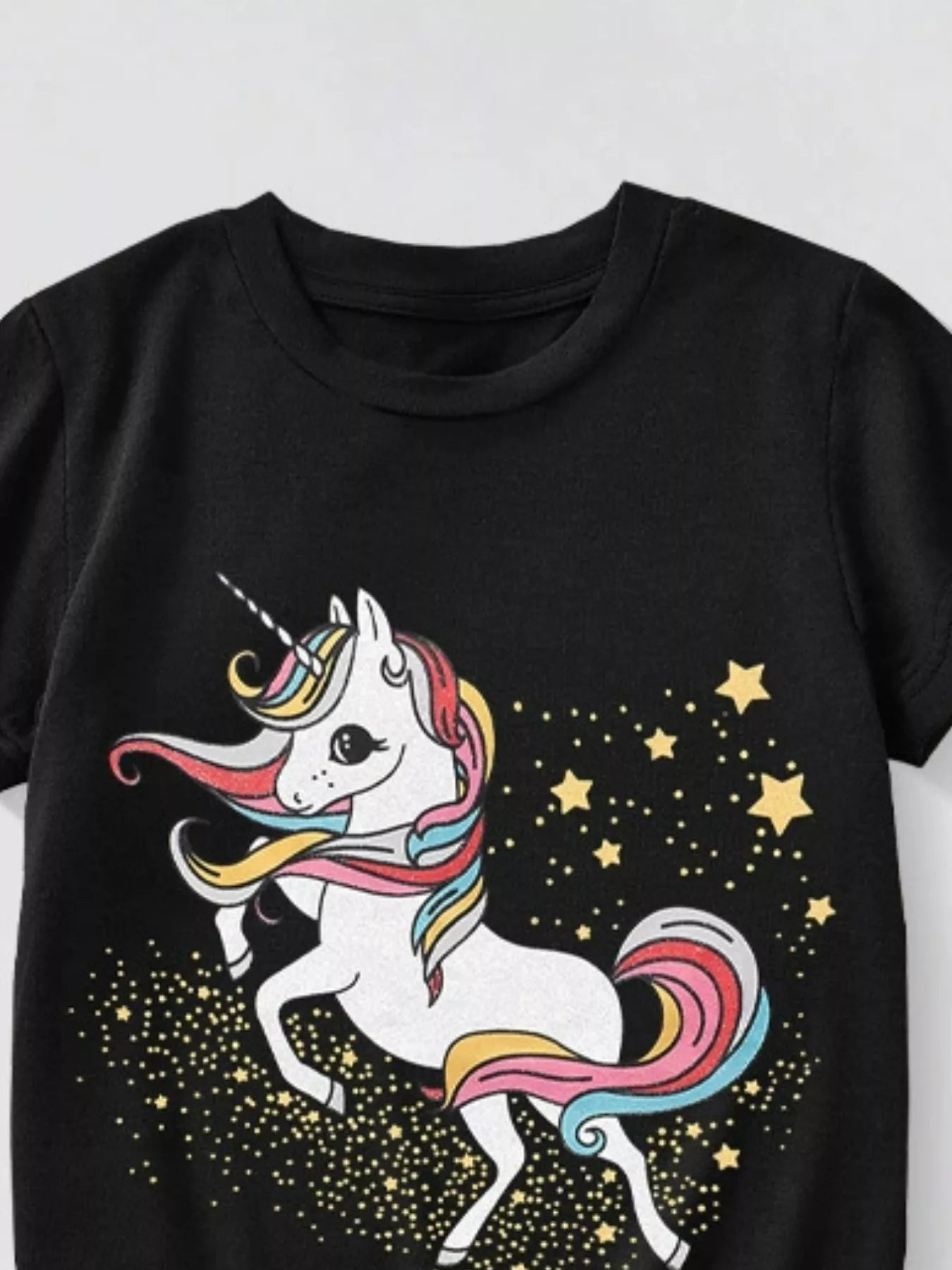 Children's Unicorn Graphic Short Sleeve T-Shirt - Farnelli
