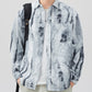 Men's Plus Size Tie-Dye Button Up Long Sleeve Shirt - Farnelli