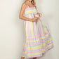 VERY J Striped Woven Smocked Midi Cami Dress - Farnelli
