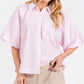 Mittoshop Button Down Striped Puff Sleeve Shirt - Farnelli