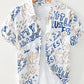 Men's Plus Size Printed Button Up Short Sleeve Shirt - Farnelli
