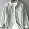 Men's Plus Size Button-Up Long Sleeve Shirt - Green