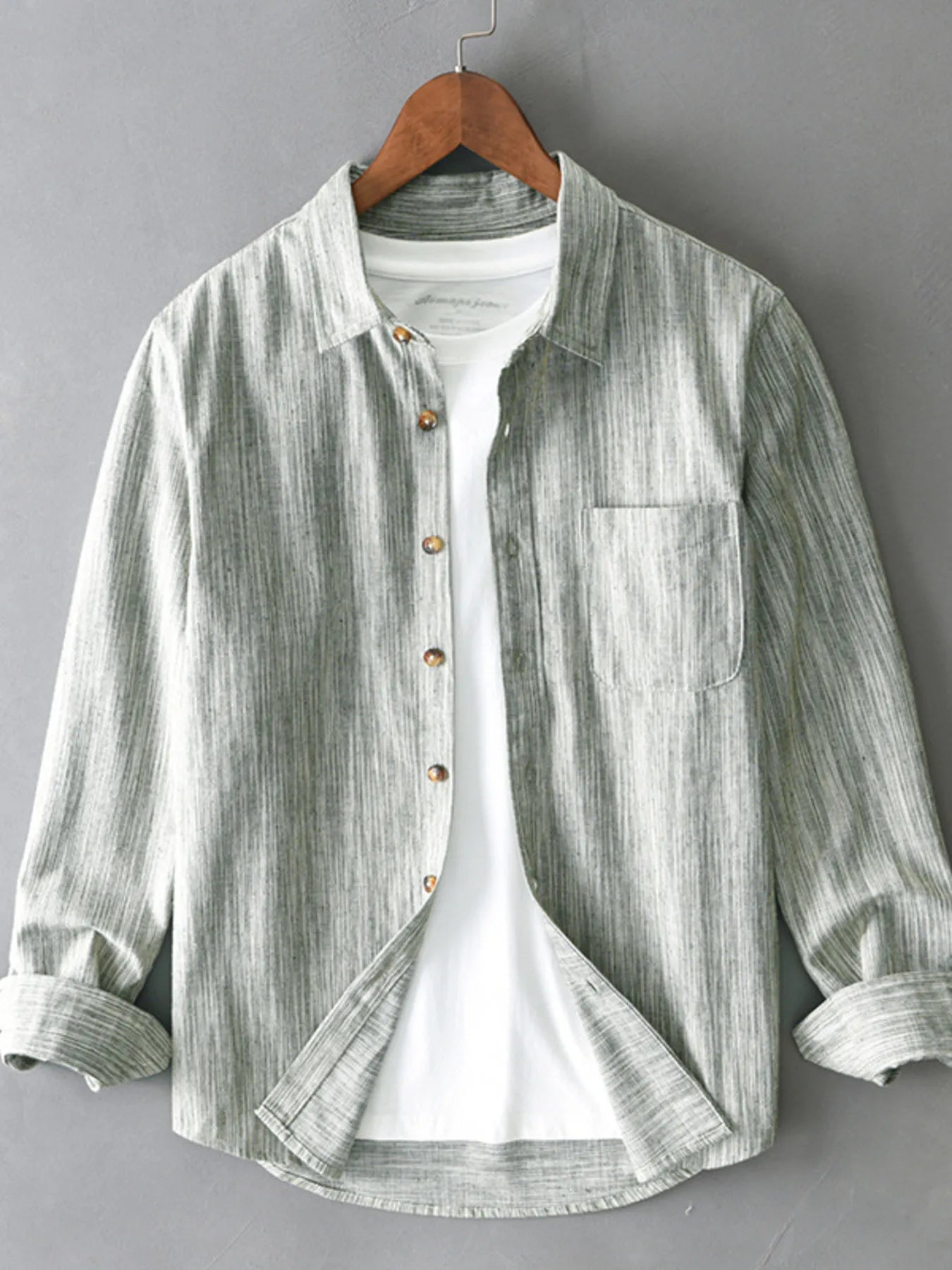 Men's Plus Size Button-Up Long Sleeve Shirt - Farnelli