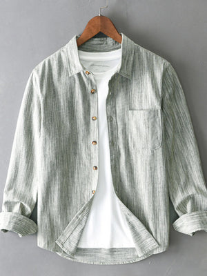 Men's Plus Size Button-Up Long Sleeve Shirt - Farnelli