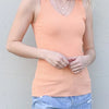 And The Why Ribbed Knit Slim Tank - Salmon
