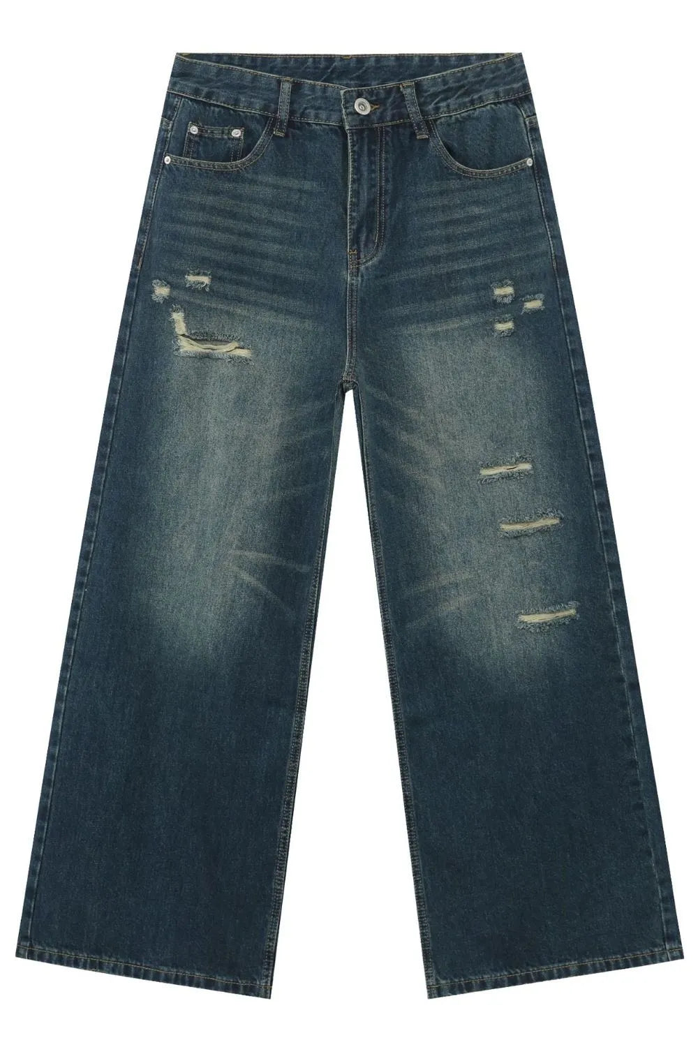 Men's Distressed Wide Leg Jeans - Farnelli