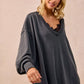 BiBi Mineral Washed French Terry Oversized Sweatshirt - Farnelli