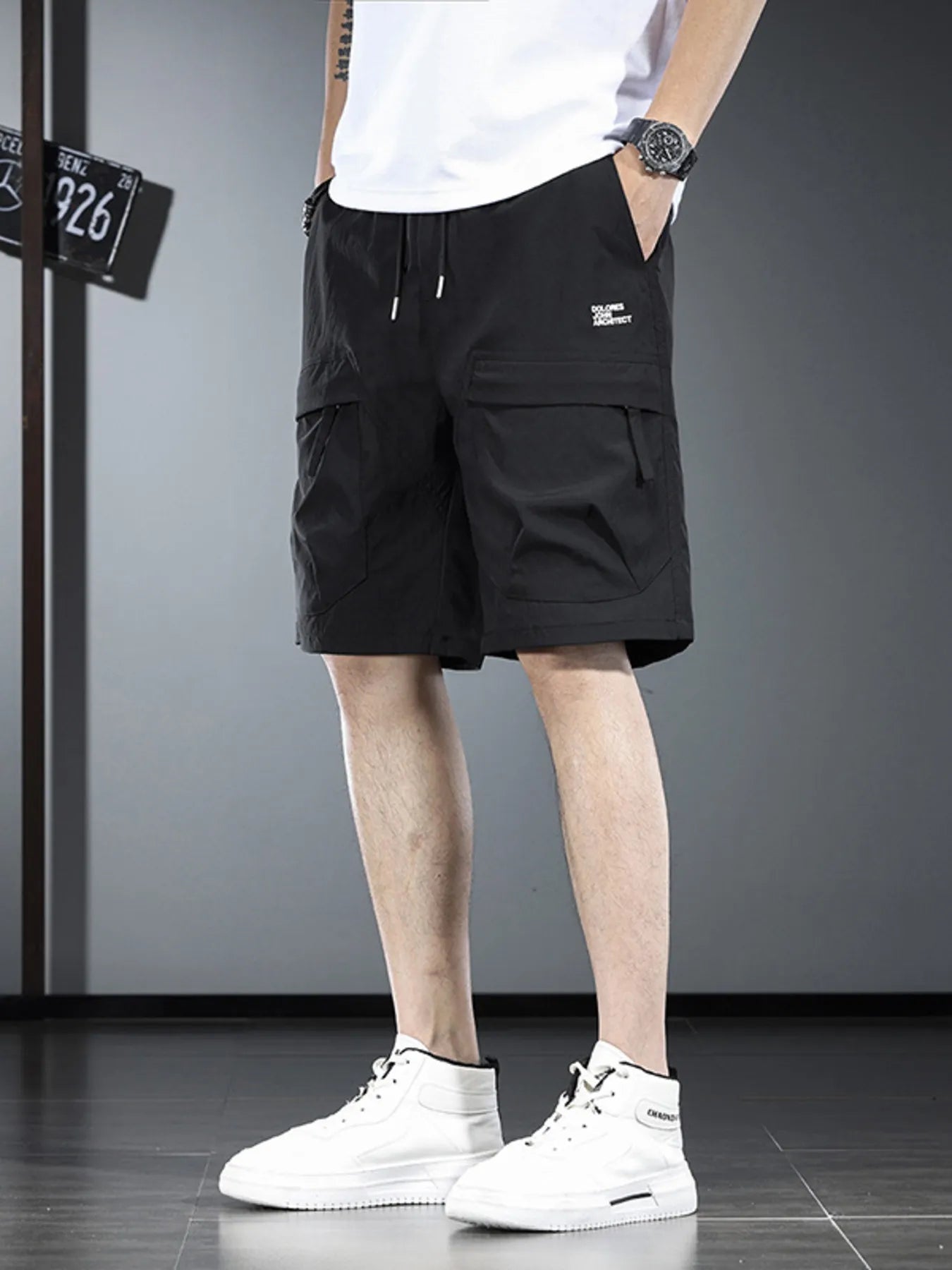 Men's Plus Size Drawstring Cargo Shorts - Farnelli