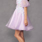 Juliet 901 Short Removable Puff Sleeves A-Line Glitter Tulle Dress