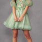 Juliet 901 Short Removable Puff Sleeves A-Line Glitter Tulle Dress