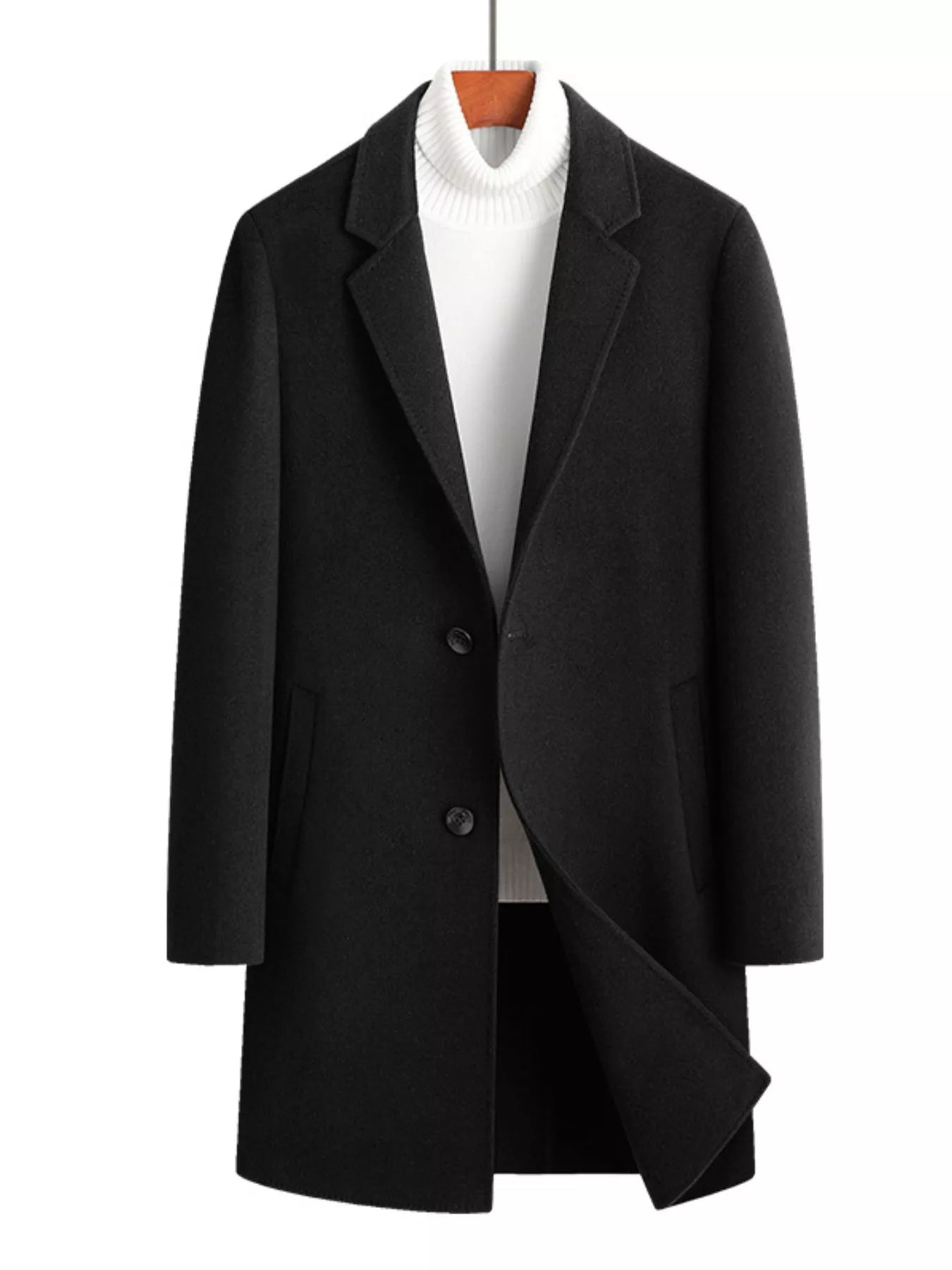 Men's Plus Size Classic Wool Blend Overcoat - Farnelli