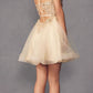 Juliet 902 Short A-Line 3D Butterfly Applique Layered Tulle Gown