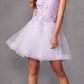 Juliet 902 Short A-Line 3D Butterfly Applique Layered Tulle Gown