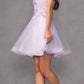 Juliet 902 Short A-Line 3D Butterfly Applique Layered Tulle Gown