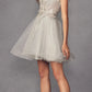 Juliet 902 Short A-Line 3D Butterfly Applique Layered Tulle Gown
