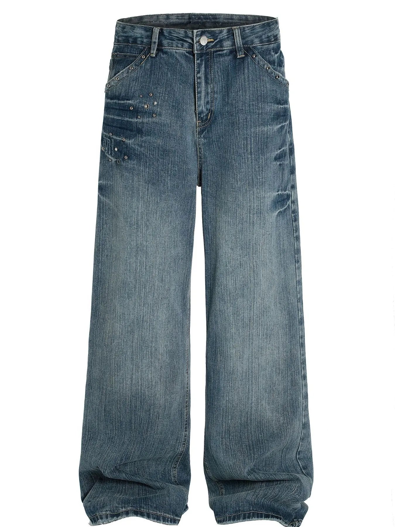 Men's Washed Wide Leg Jeans - Farnelli