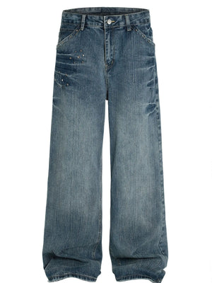 Men's Washed Wide Leg Jeans - Farnelli