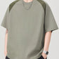 Men's Plus Size Contrast Round Neck Short Sleeve T-Shirt - Farnelli