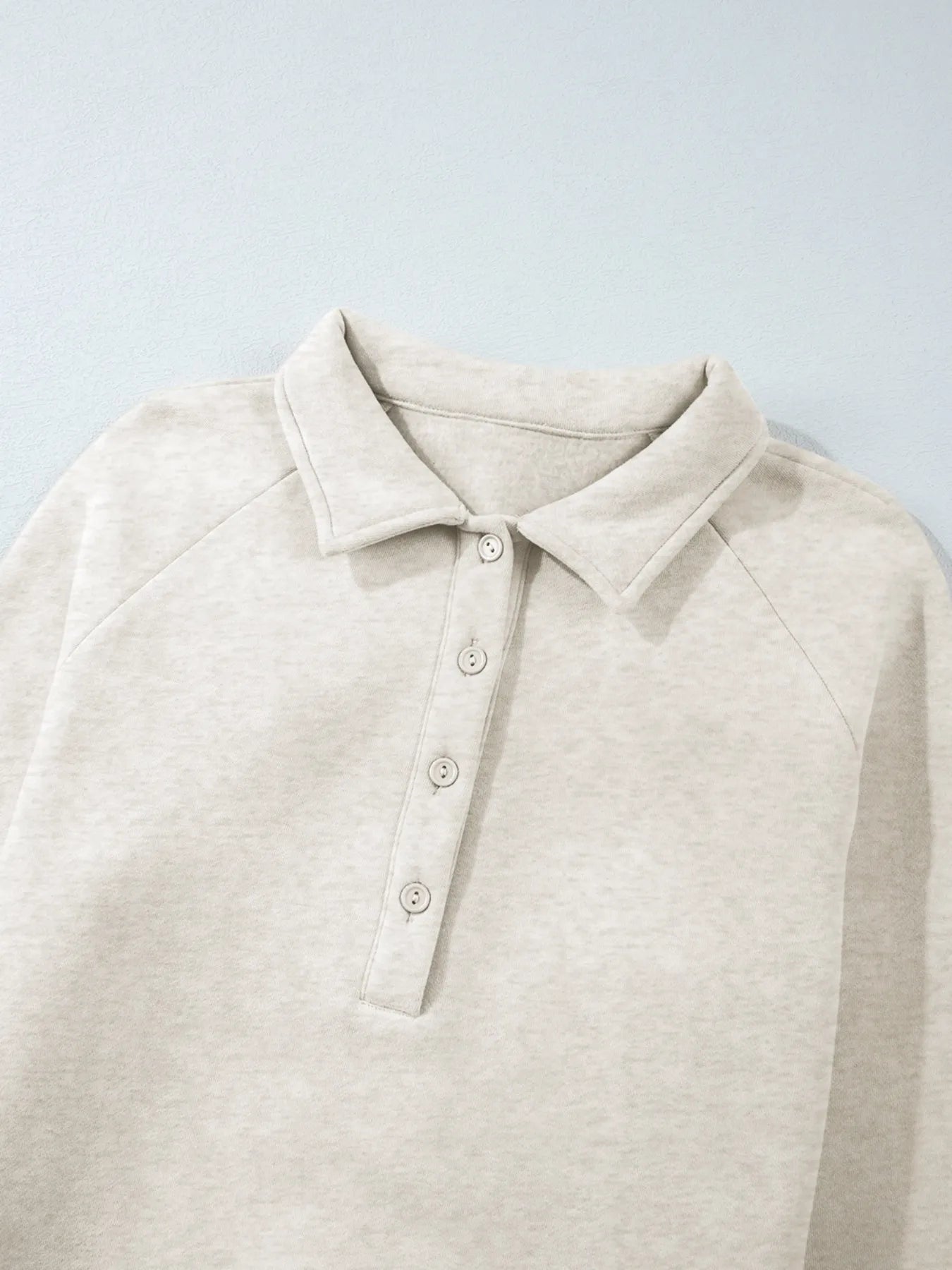 Collared Sweatshirt and High Waist Pants Active Set - Farnelli