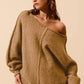 SO ME Loose Fit Exposed Seam Slouchy Boucle Sweater - Farnelli