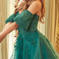 Juliet 909 Short A-Line Glitter Print Dress Removable Short Puff Sleeves
