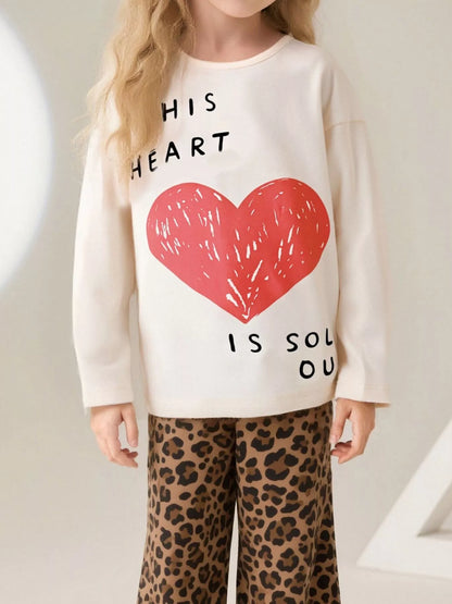 Children's Heart Long Sleeve Casual T-Shirt - Farnelli