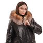 Genuine Fox Fur Trim Mid Length Coat