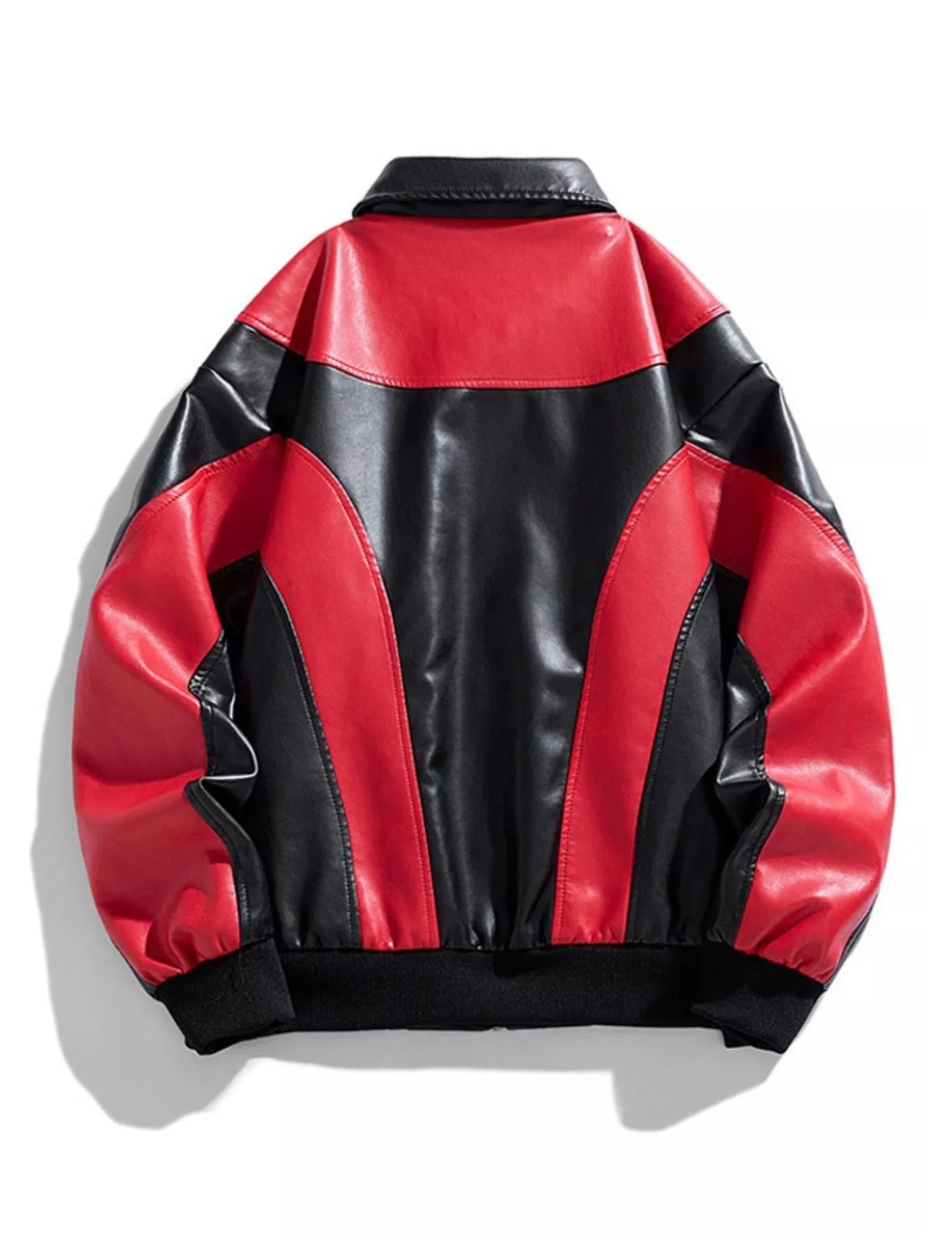 Men's Two-Tone Retro Style Faux Leather Jacket - Farnelli