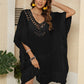 Cutout Ruffled Half Sleeve Cover-Up - Farnelli