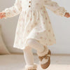 Children's Floral Print Long Sleeve Casual Dress - Beige